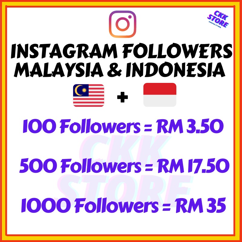 ig / insta / instagram malaysia malay+indonesia followers ( 100 real