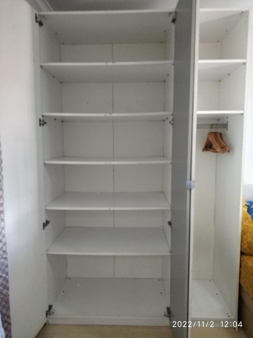 Ikea full length big wardrobe with mirror, Furniture & Home Living, Furniture, Shelves,