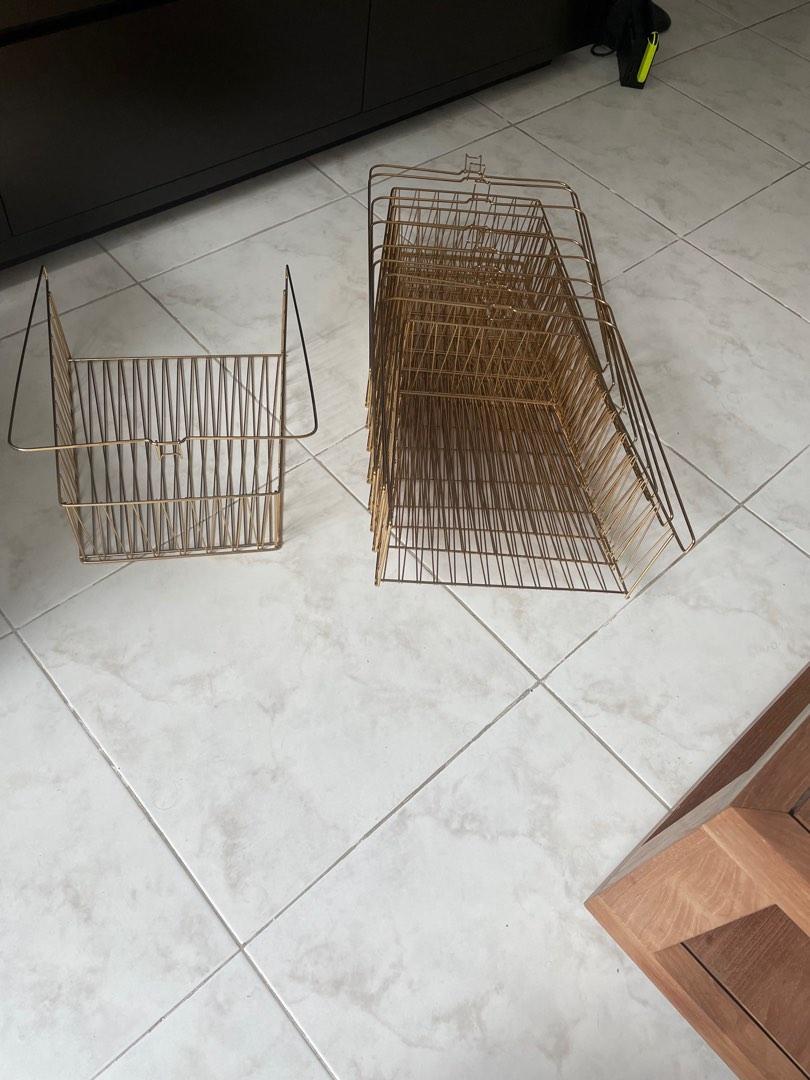 IKEA Kallax Gold Metal Basket, Furniture & Home Living, Home