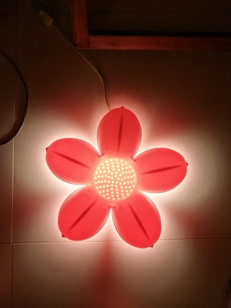 IKEA SMILA BLOMMA Wall lamp light pink light bulb