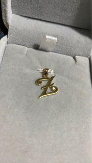 Initial Z with diamond pendant