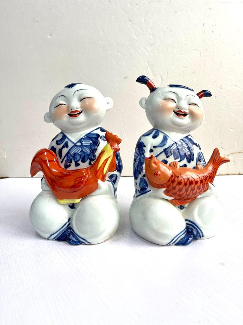 Jingdezhen Antique Chinese porcelain figurines BOY & GIRL set, Hobbies