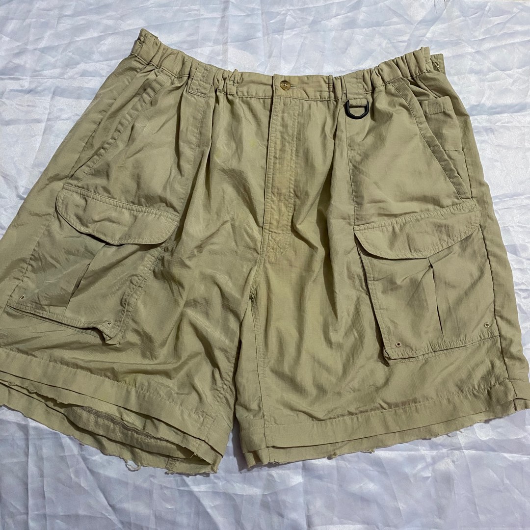 KHAKI PFG GARTERIZED CARGO SHORTS, Men's Fashion, Bottoms, Shorts on