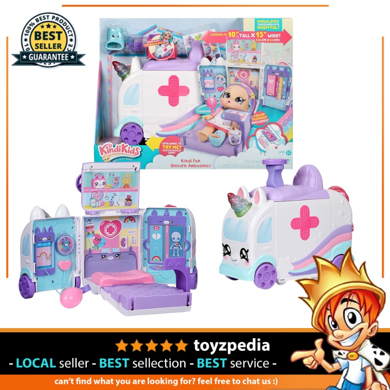Kindi Kids Hospital Unicorn Ambulance Playset Hobbies Toys Toys 