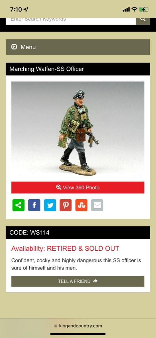 Figurine King & Country CR011 Marching To The Front - Plomb Peint, 54mm