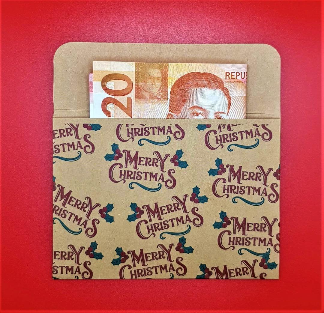 Kraft Christmas FOLD Money Envelope "Ampao", Hobbies & Toys, Stationary