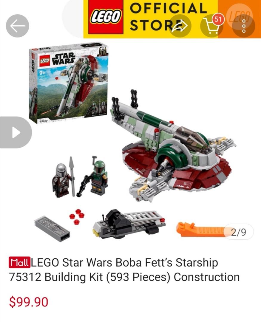 Lego 75312 star wars boba fett starship sticker sheet only, Hobbies ...