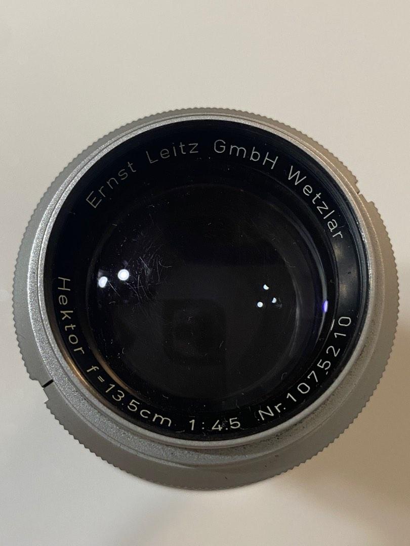 VINTAGE LEICA HEKTOR 13.5cm 135mm 1:4.5 m39 SCREW MOUNT PRIME LENS SILVER