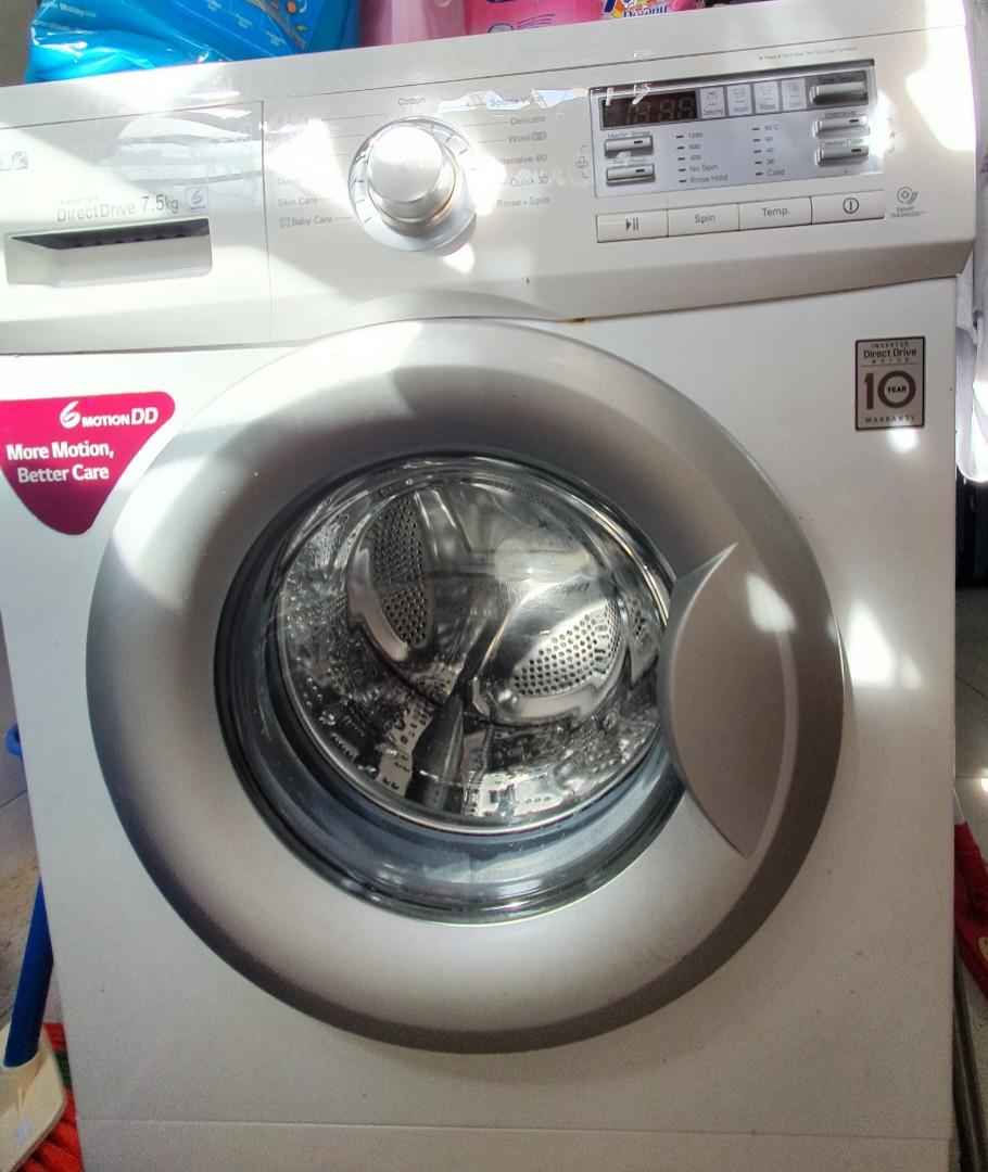 LG Washing Machine 7.5Kg Front Load, TV & Home Appliances, Washing