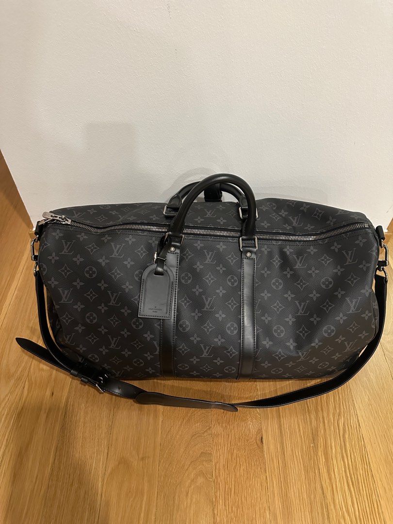 Louis Vuitton Monogram Eclipse Keepall 55 Silver Hardware, 2022