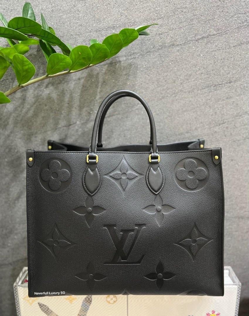 BNIB 2022 Louis Vuitton OnTheGo GM Tote Black Empreinte Leather 