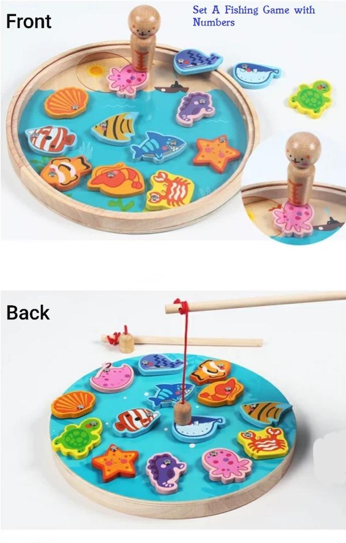 Magnetic Wooden Fishing Game Toy Educational Board Games with Magnet Poles,  Hobbies & Toys, Toys & Games on Carousell