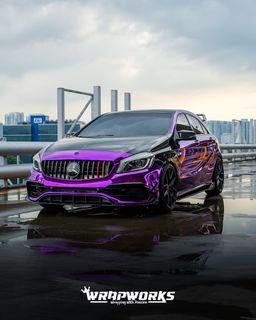 Mercedes A Class - Purple Chrome Full Wrap