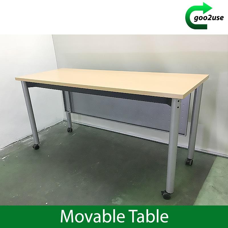 Movable Office Study Table Computer Desk 150cm x 60cm, Furniture & Home