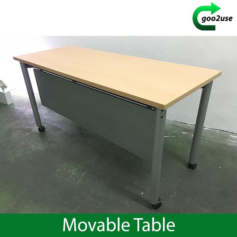 Movable Office Study Table Computer Desk 150cm x 60cm, Furniture & Home