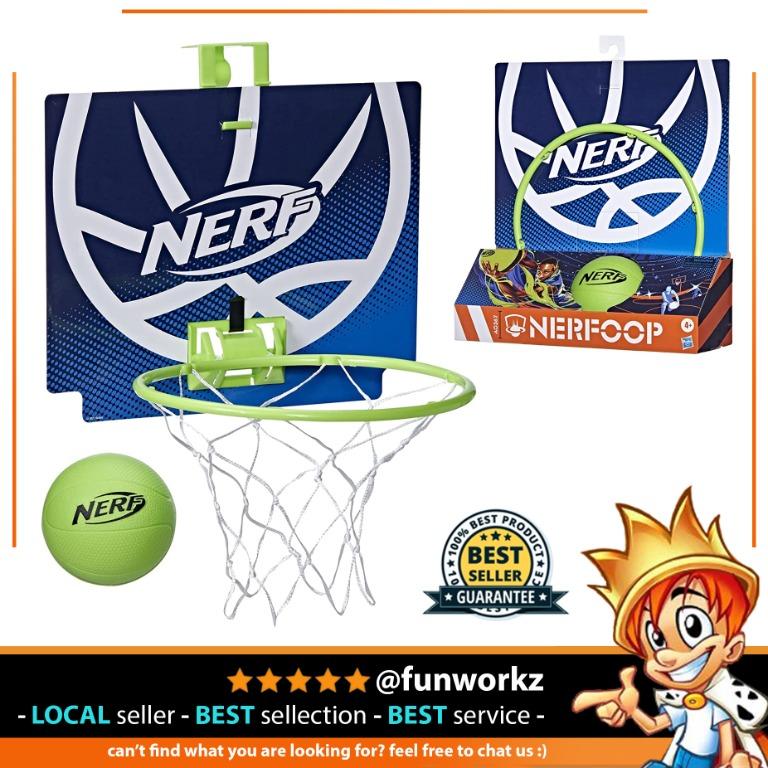  NERF Nerfoop, Classic Mini Foam Basketball and Hoop, Hooks On  Doors, Indoor and Outdoor Play : Toys & Games