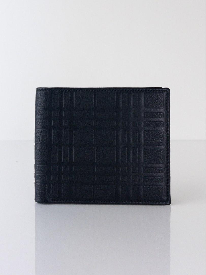 Burberry embossed-check Leather Wallet - Black