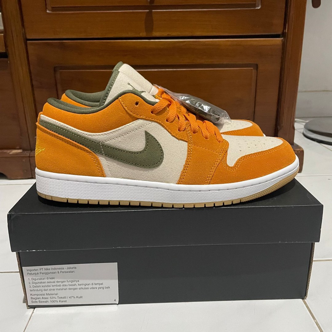 NIKE Air Jordan 1 Low Ceramic, Fesyen Pria, Sepatu , Sneakers di Carousell