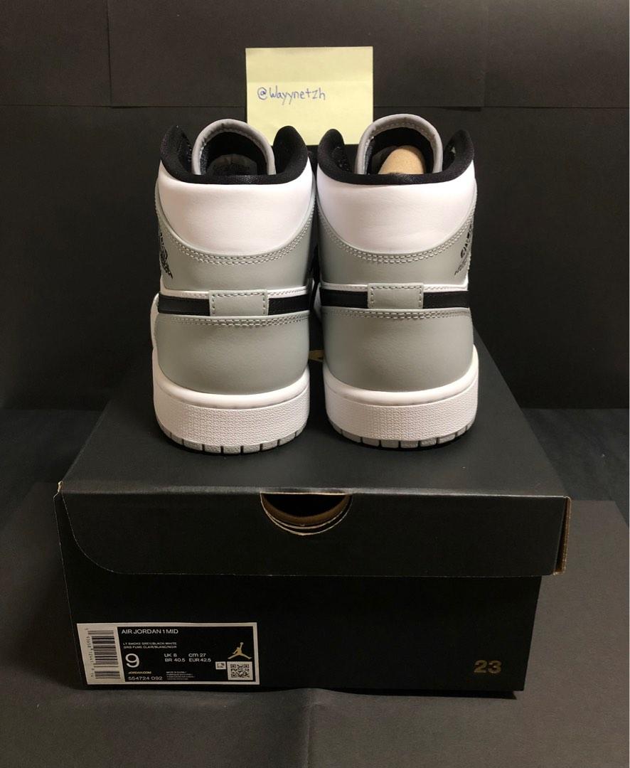 air jordan 1 mid smoke grey size 5