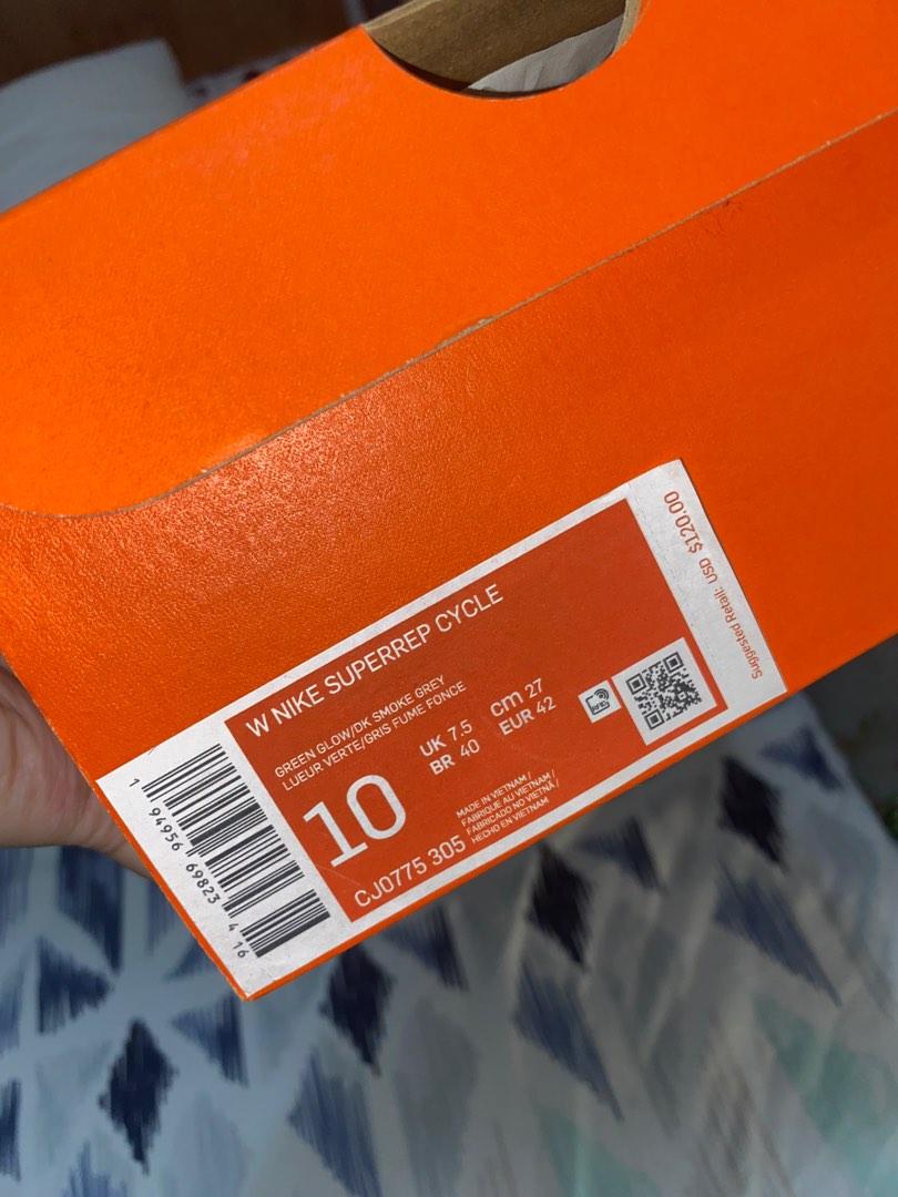 Nike Superrep Cycle Green glow 10W/UK 7.5/27CM, Sports Equipment