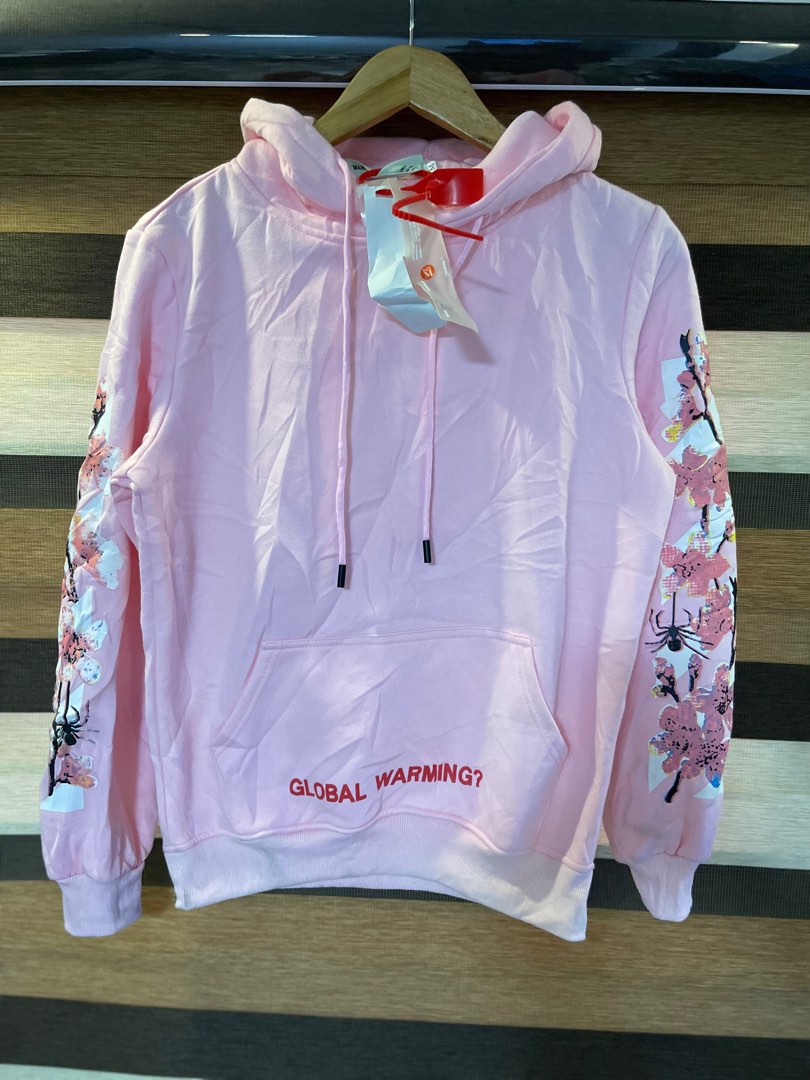 Off white cherry blossom pink hoodie online