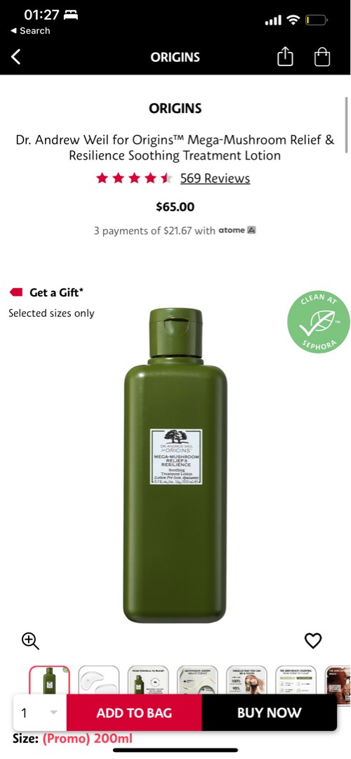 Origins Mega Mushroom Relief & Resilience Soothing Treatment Lotion ...