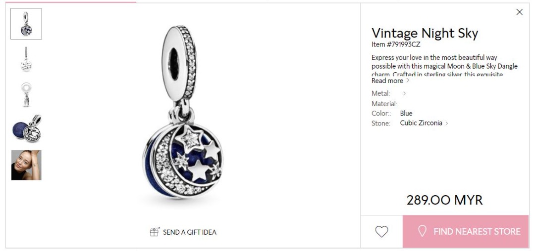 PANDORA dangling charm Vintage Night Sky ori RM289 Women s