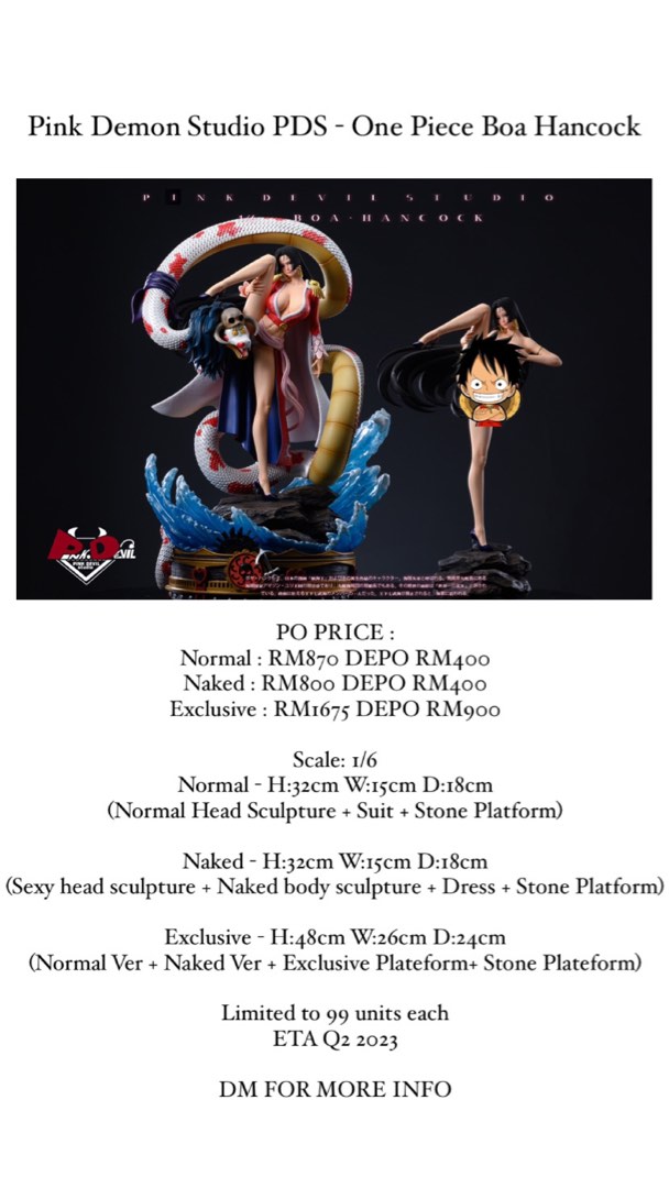 Pink Demon Studio PDS One Piece Boa Hancock, Hobbies & Toys, Toys