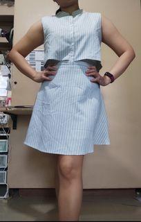 Pinstriped Casual Dress