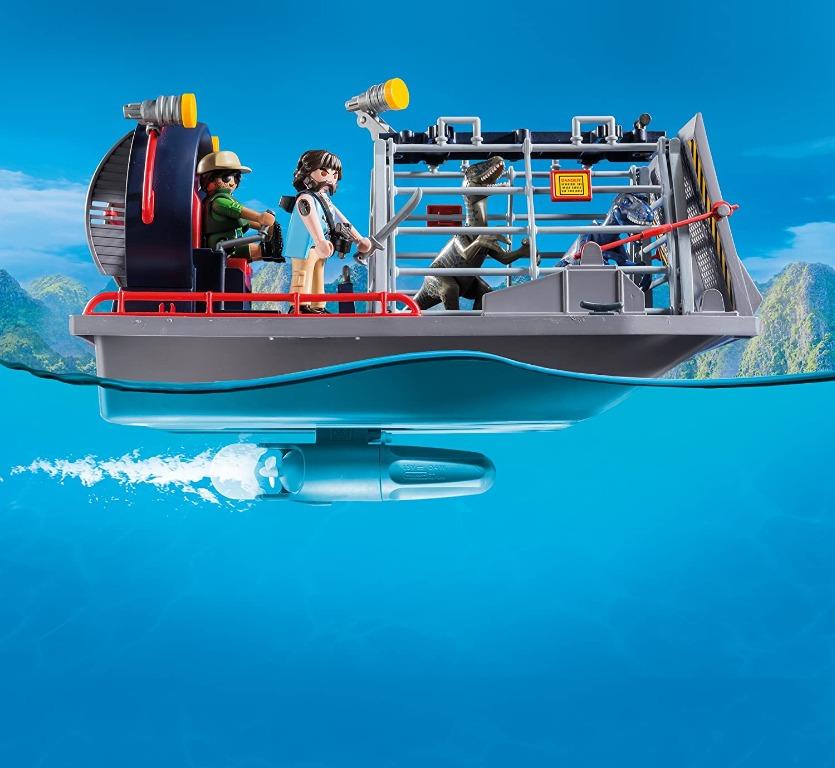 playmobil enemy airboat with raptor building set