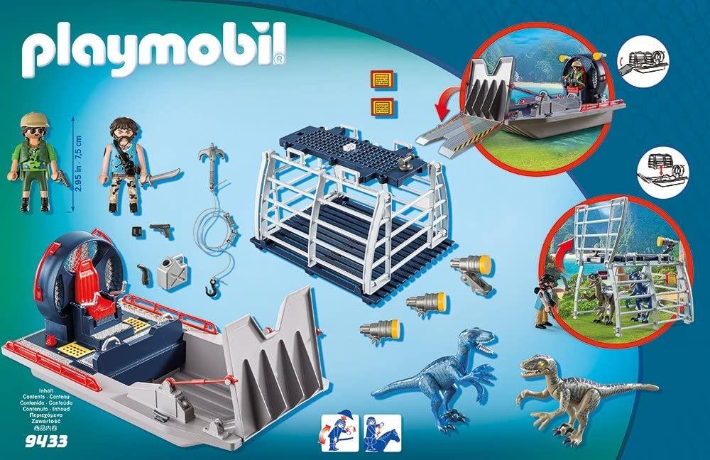 playmobil enemy airboat with raptor building set