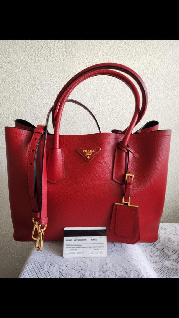 Authentic prada leather two way bag, Luxury, Bags & Wallets on Carousell