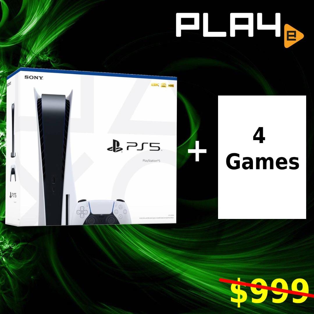 PS5 Disc Version Console + PS4 4 Games Bundle Brand New, Video Gaming, Video Game Consoles