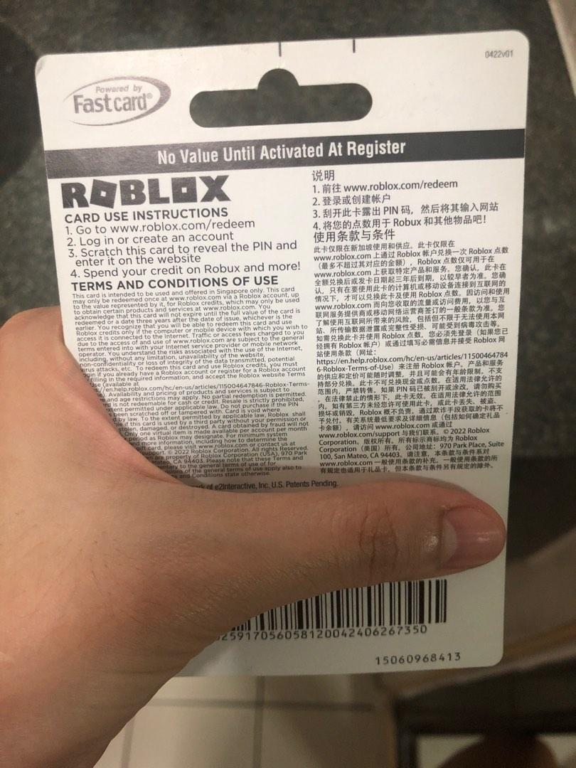 Roblox Robux $75 value gift card, Video Gaming, Gaming Accessories