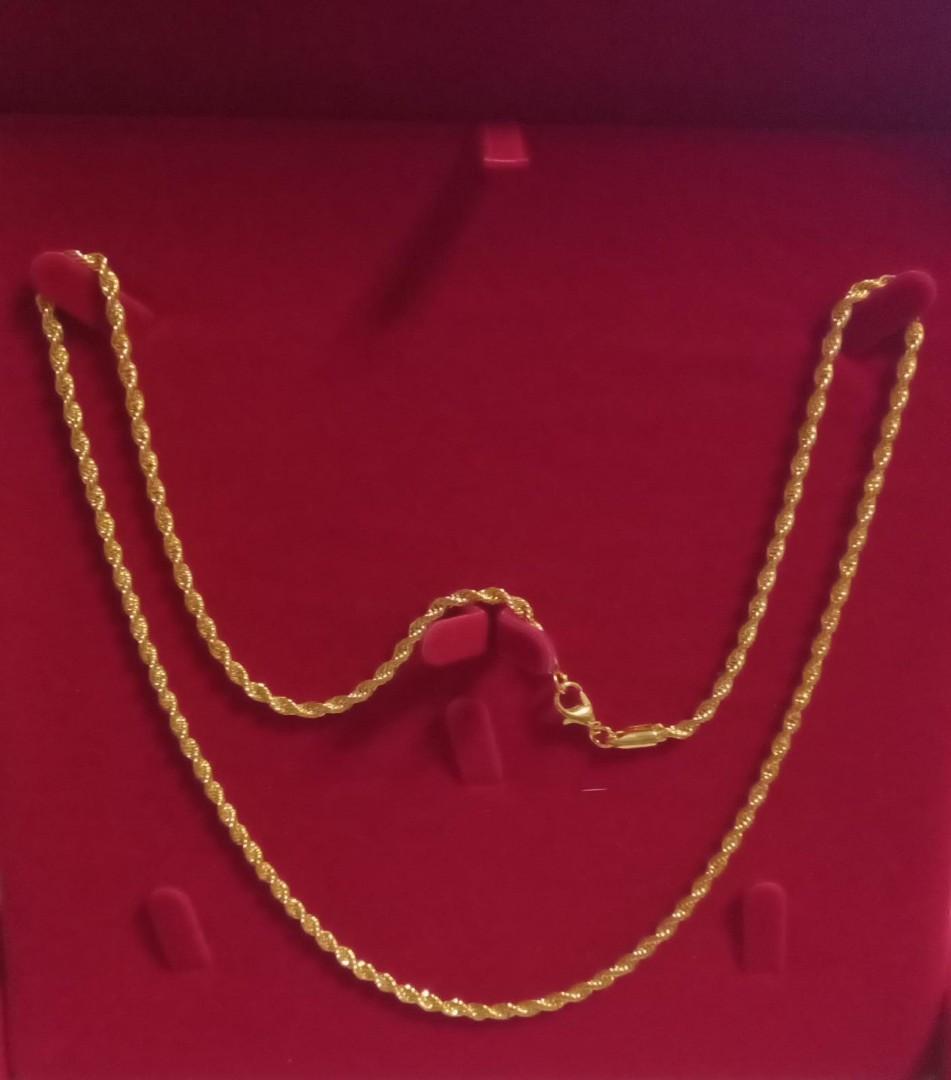 Rope Chain 24k Goldplated Necklace For Men 4mm to 6mm broad
