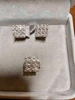 Set of Diamond earrings and ring