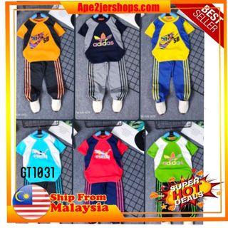 SHORT SLEEVE + LONG PANT SPORTWARE SLEEPWARE PLAYSET GIRL BOY UNISEX KIDS 3-14YEARS (CODE GT1031)
