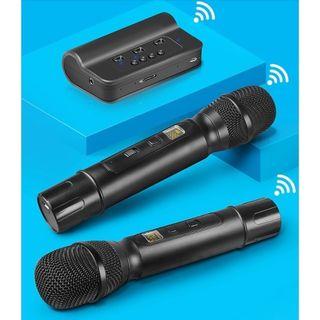 Smallest Portable Rechargeable Mixer with 2 Wireless Microphone