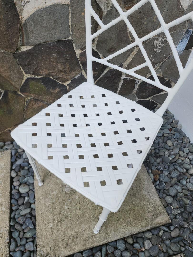 Splendid Enderslea Antique Wrought Iron Chair with Unique Bamboo Accents from Malacca, Furniture