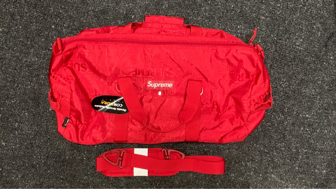 Supreme Duffle Bag SS19 RED  Clothes design, Fashion, Red leather jacket