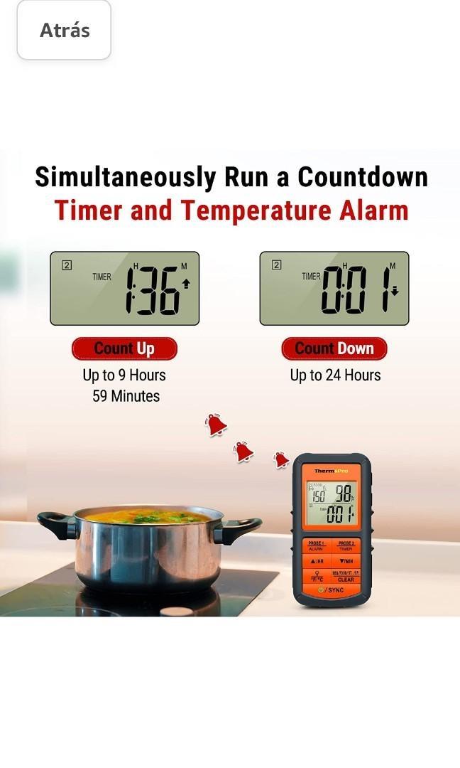 thermopro tp08c digital wireless meat thermometer