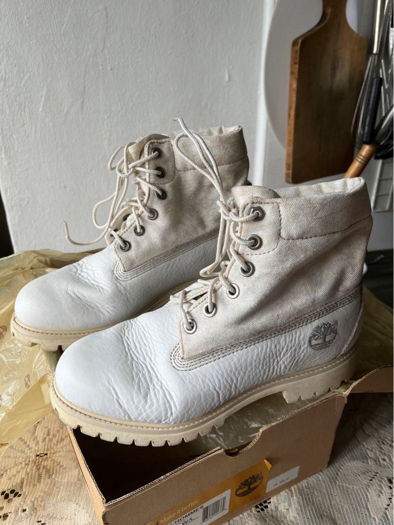 White online timberland boots