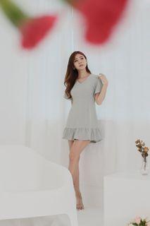 *TPZ* VENICE MERMAID FLUTTER DRESS IN DUSTY SAGE