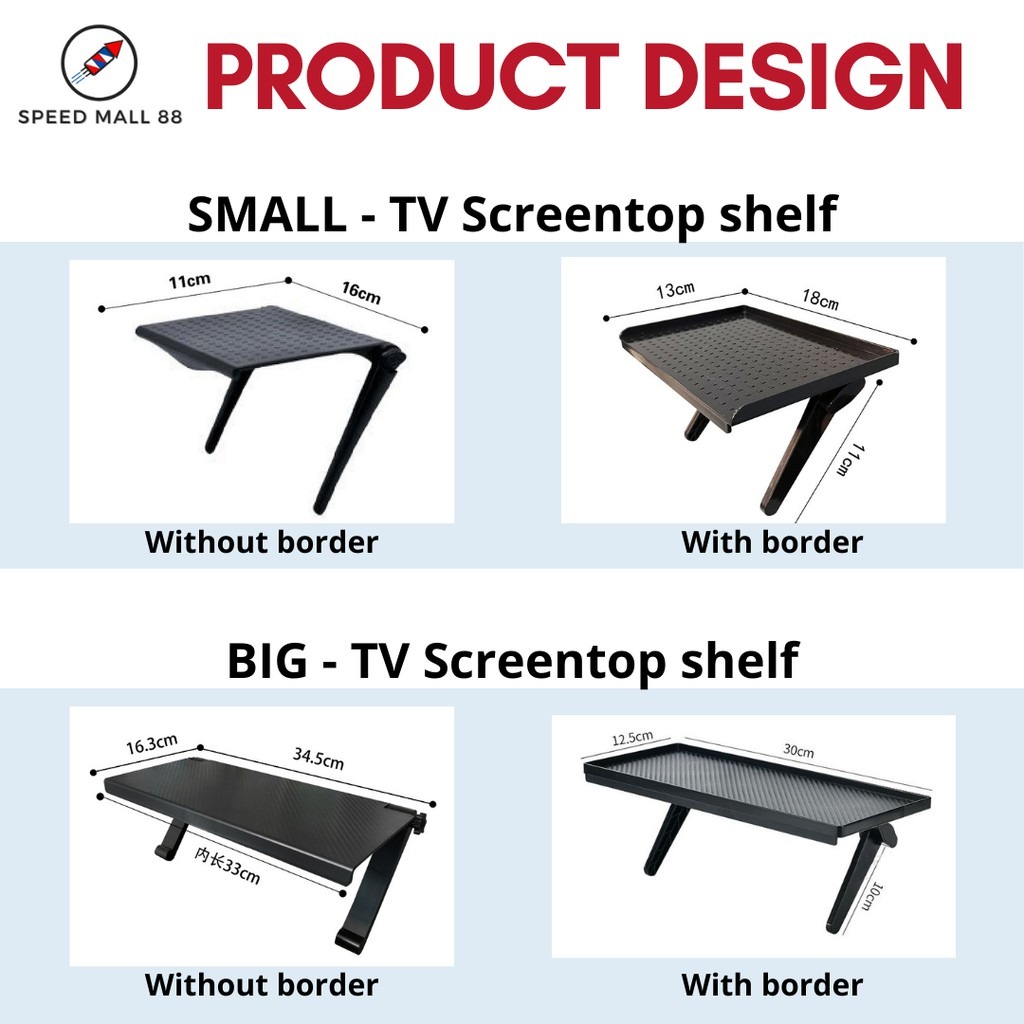 TV Caddy Home Router Holder 2022 Computer Box Screen Shelf Stora0ge
