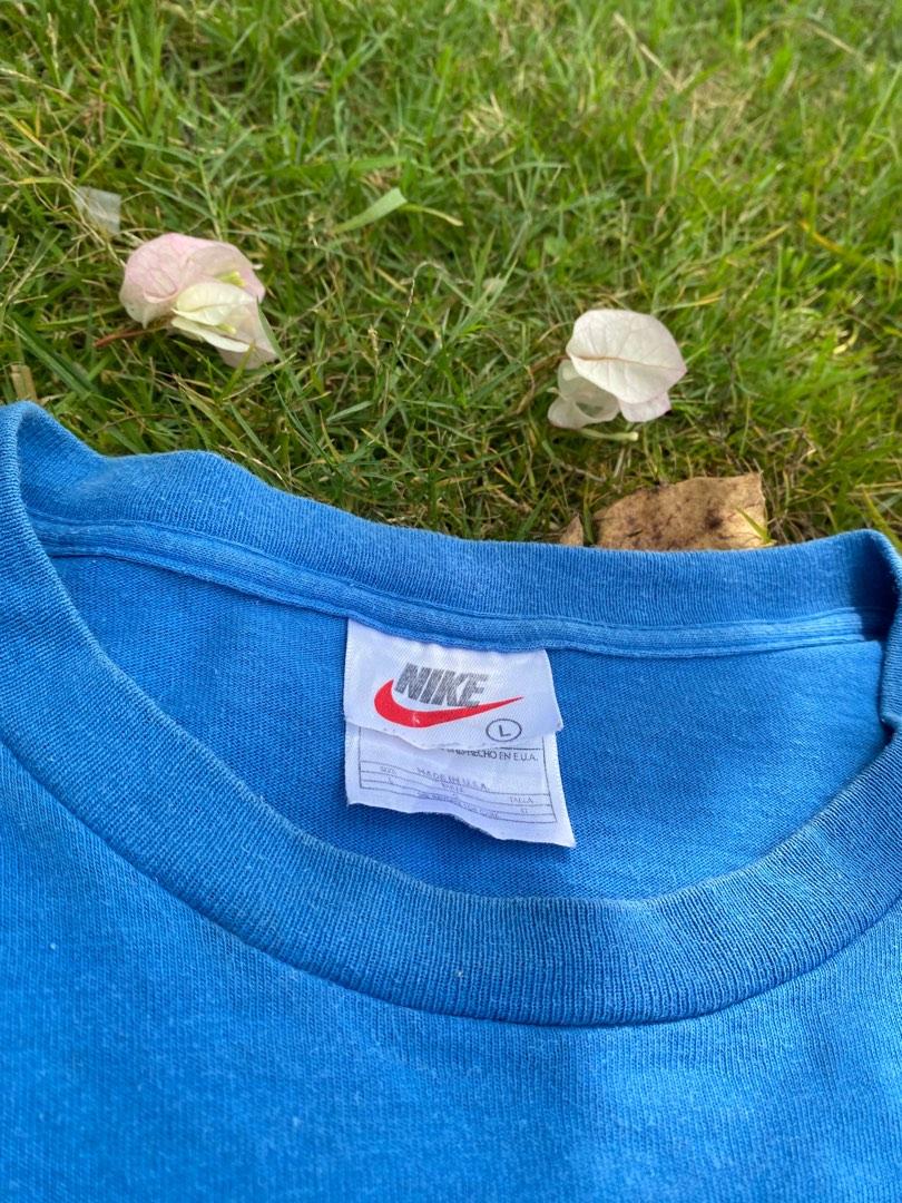 00'S Nike logo print T-shirt, men's size L cotton Khaki type Vintage Second Hand
