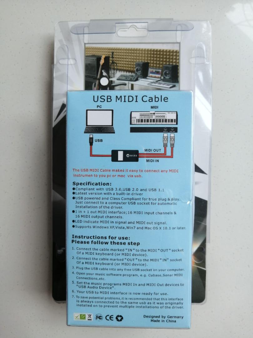 WERSI USB MIDI MidiPort Adapter Cable (2M) for ConnecWERSI USB MIDI