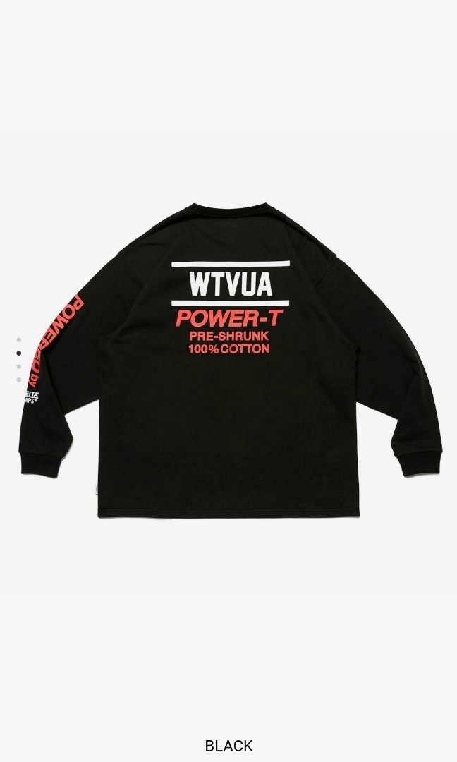 WTAPS 22AW POWER-T / LS / COTTON. ONEITA / BLK / SIZE 03