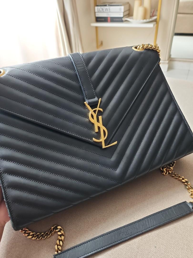 YSL large envelope calf leather bag, Luxury, Bags & Wallets on Carousell
