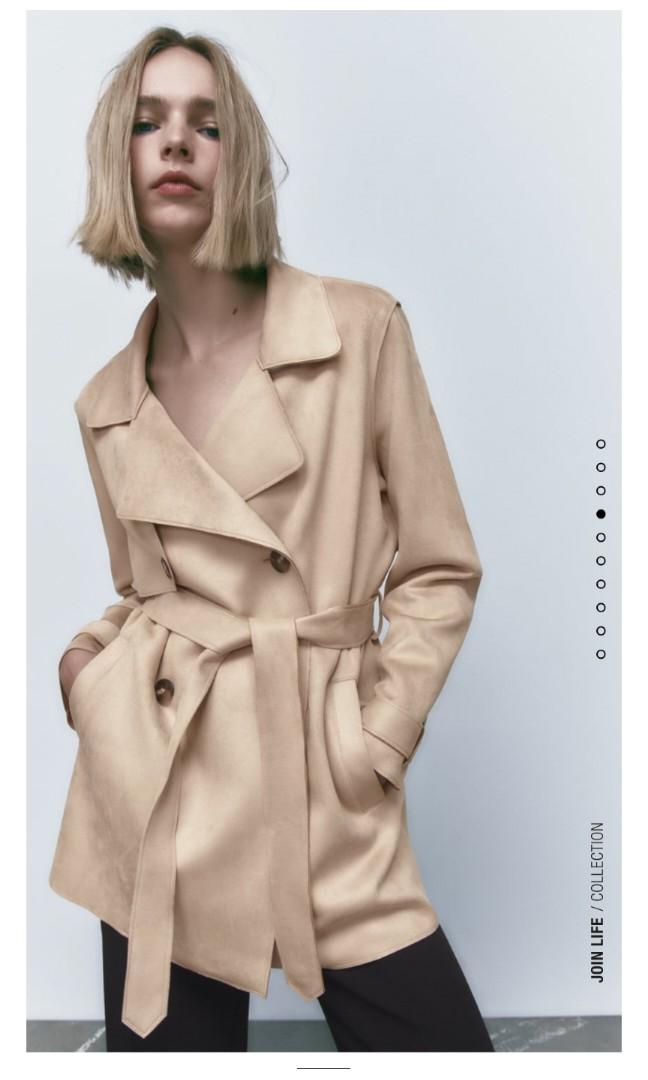Zara Faux Suede Jacket, Women'S Fashion, Coats, Jackets And Outerwear On  Carousell