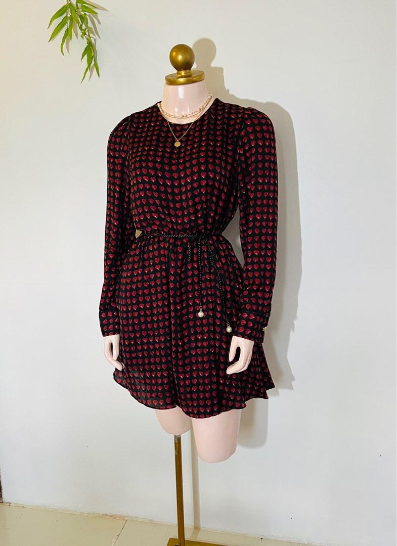 Zara heart shop print midi dress